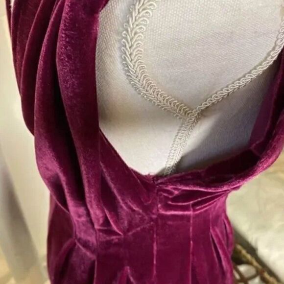 NWOT Revolve Tularosa Womens Velvet Plum Plunging Back Goddess Mini Dress - Picture 8 of 9
